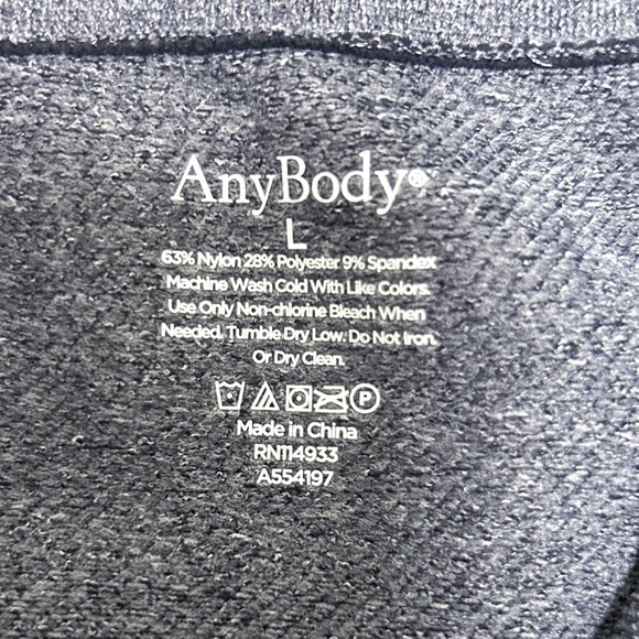 AnyBody Heather Gray Jacquard Ankle Length Wide Waistband Leggings Large EUC - Picture 8 of 8